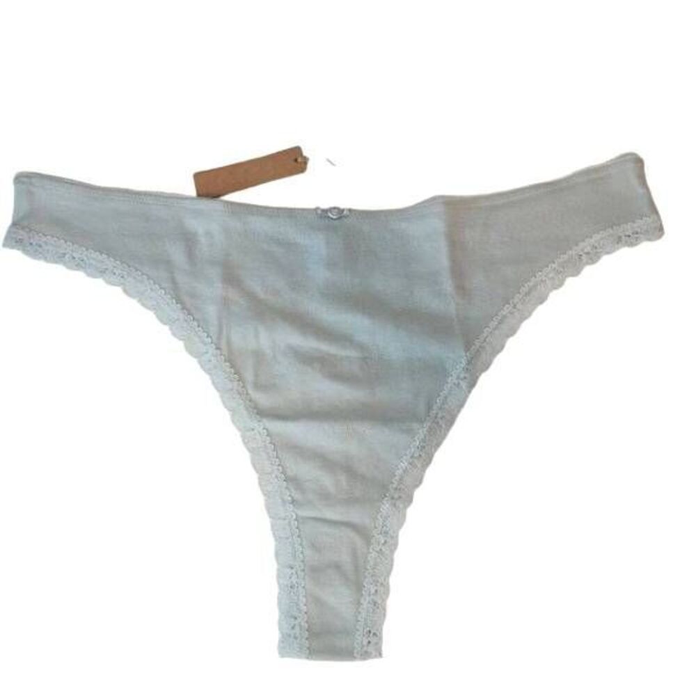 SKIMS COTTON LACE TRIMMED‎ BIKINI PANTY NWT